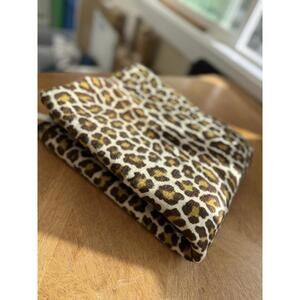 VTG Hermann Biederlack Blanket 50 X 60 Reversible Leopard Print Cotton German